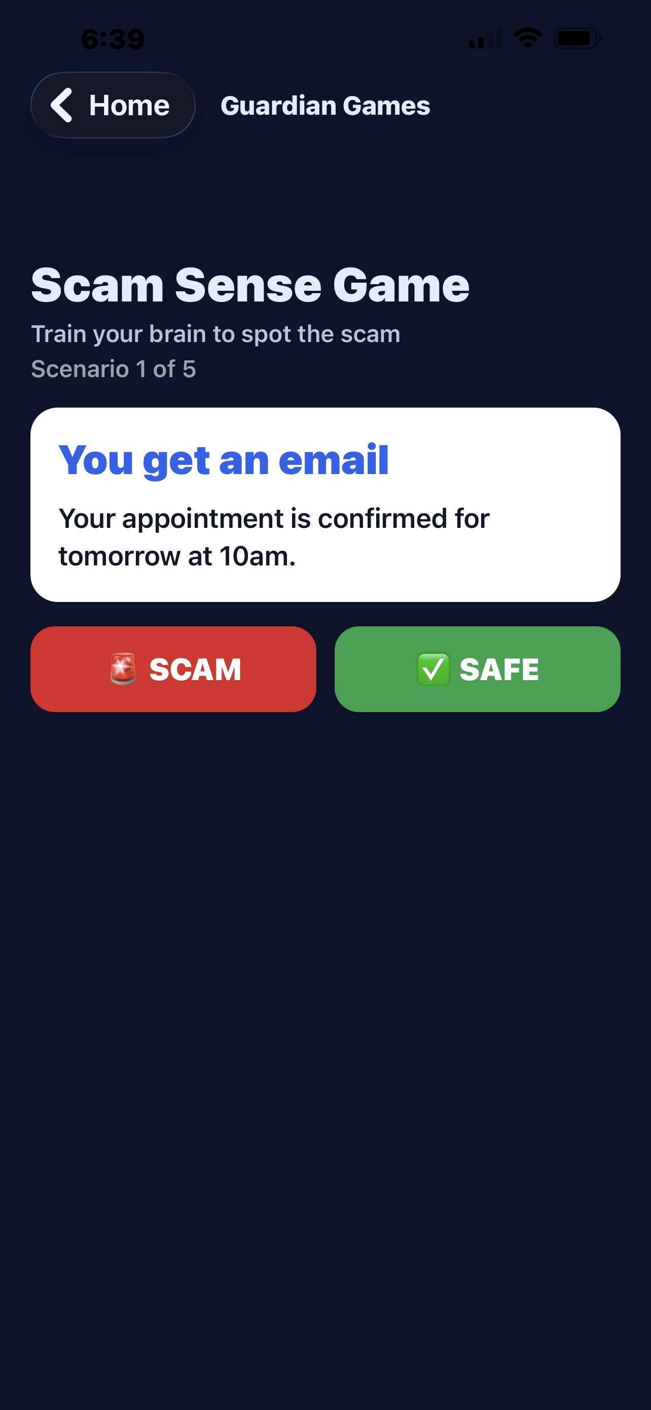 Scam Sense Game